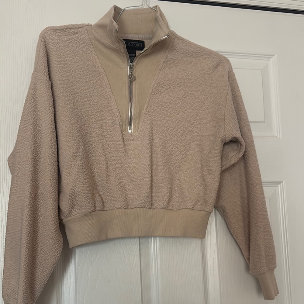 Victoria's Secret Tan Quarter-Zip Women's Sweater